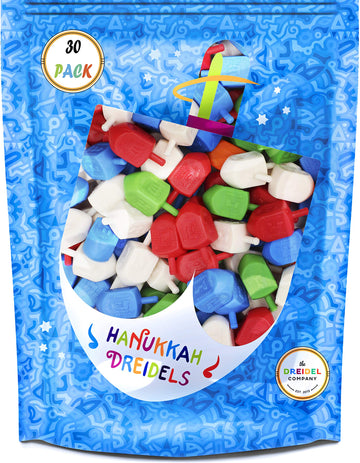 The Dreidel Company Hanukkah Dreidels Multicolor Plastic Chanuka Dreidels With English Transliteration - Includes Dreidel Game I