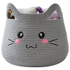 Omerai Animal Cat Basket, Cute Cotton Rope Woven Large Blanket Basket, Toy Storage For Nursery Decor And Laundry Organizer With