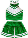 Total 2550 Little Girls' Cheerleader Cheerleading Outfit Uniform Costume Cosplay Green/White (M / 5-8)