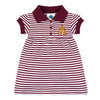 College Baby Striped Game Day Polo Dress With Bloomer - Arizona State Sun Devils Interlocking As Logo - Maroon/White - 12 Months