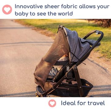 Sun Shade For Strollers (Large). Universal Adjustable Spf 30+ Sunshade With See Through. Your Baby Will See The World And Will B