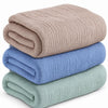 Varniya Lifestyles | 100% Organic Crinkled Muslin Cotton Baby Swaddle UltraSoft, Hypoallergenic | 120100 cm | Taupe,Blue,Mint