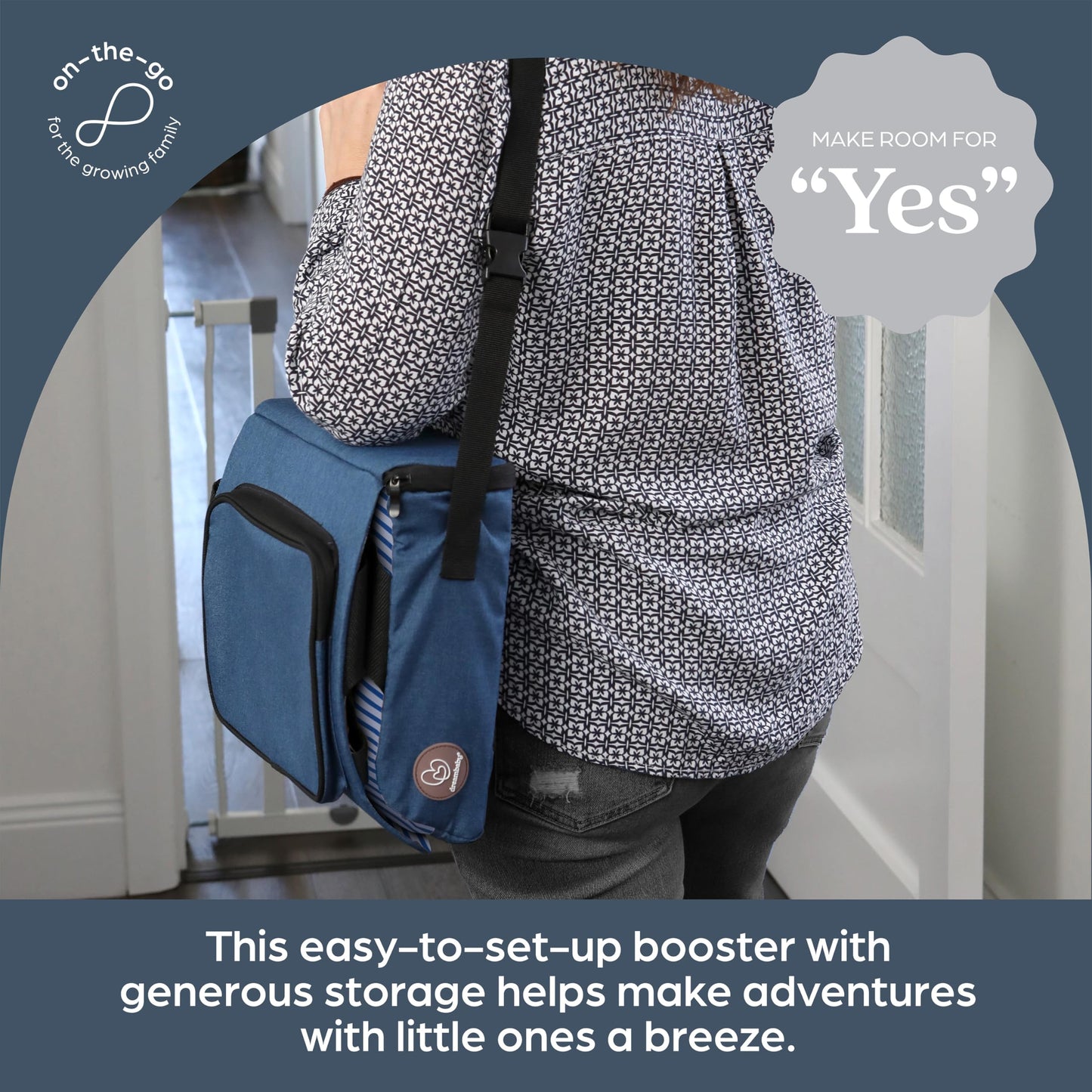 Dreambaby Grab N Go Travel Booster Seat - Portable Toddler High Chair For Dining (6M-5Y) With Storage & Shoulder Strap