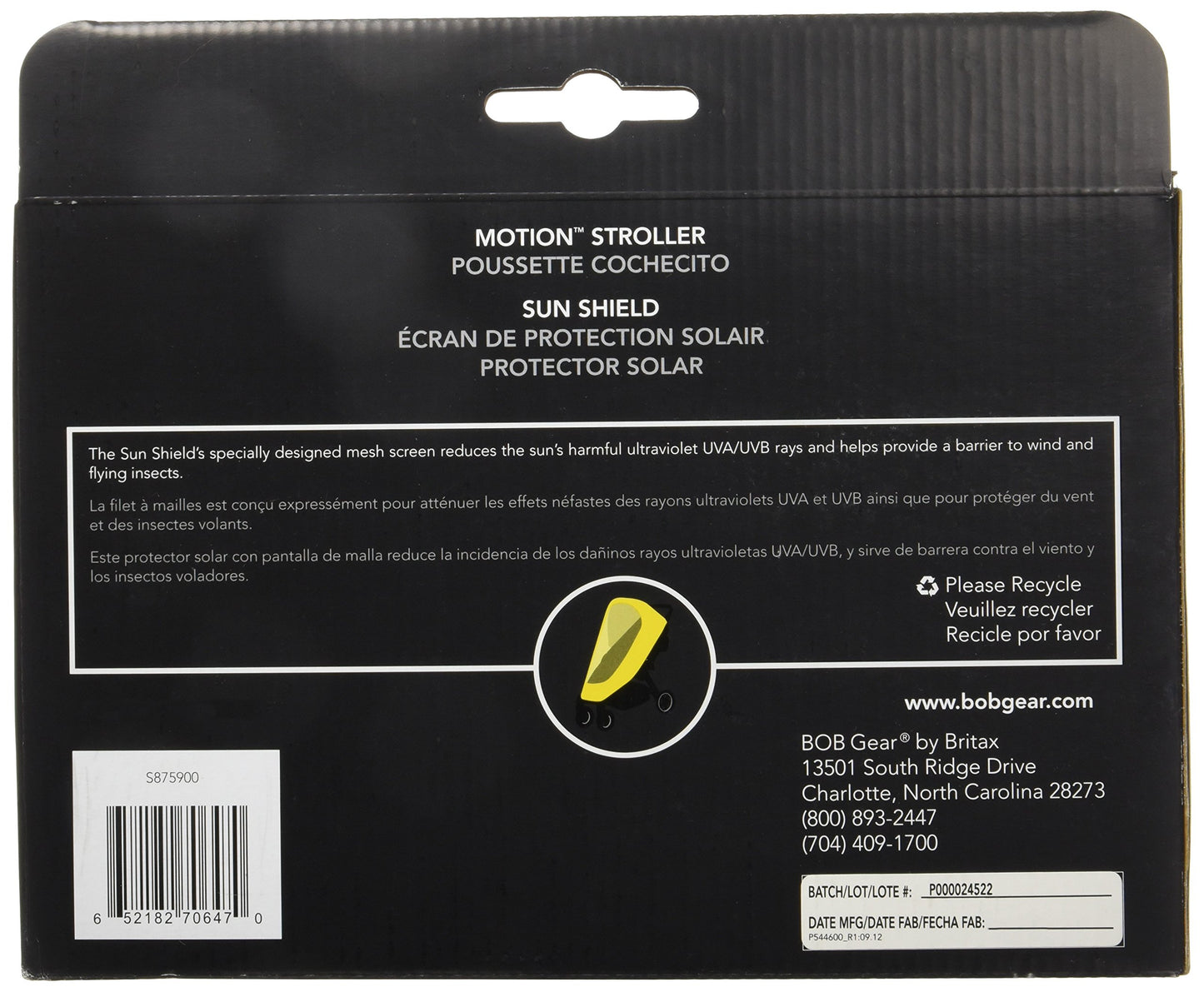 Bob Gear Sun Shield For Motion Strollers, Grey