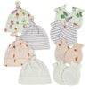 Gerber Baby Girl'S 8 9-Piece Cap And Mitten Sets, Happy Veggies, Newborn