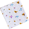 Little Sudhams 4Layered Muslin Cotton Baby Swaddle Blanket White Pack of 1 (Birds & Butterflies, 100cm x 100cm)