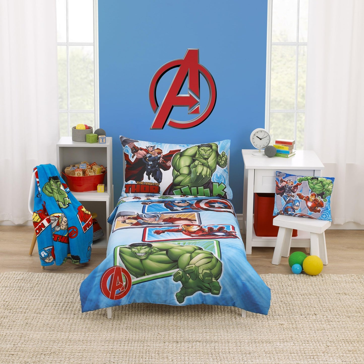 Marvel The Avengers I Am A Hero Blue, Green, And Red Decorative Pillow