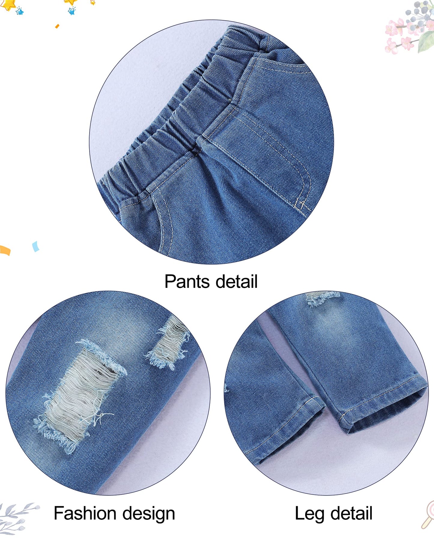 Wesidom Baby Boy Clothes, Long Sleeve Printing Hoodie With Jeans Pants Outfits Set