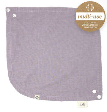 Kishu Baby Indi Gots Organic Infinity Scarf Bib - 4-Way Reversible, 8 Layer Muslin Drool Bib (Lavender)