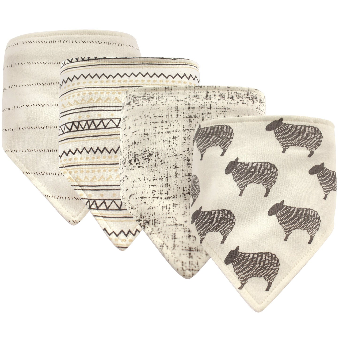 Hudson Baby Unisex Baby Cotton Bandana Bibs, Sheep, One Size