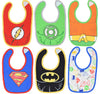 Justice League Baby Boys 6 Pack Bibs Superman Batman Flash Aquaman Green Lantern