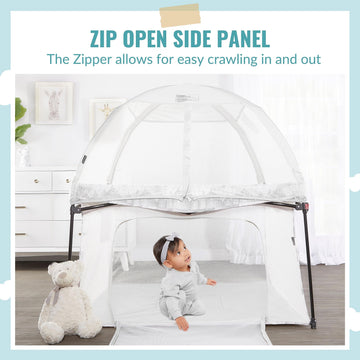 Dream On Me Ziggy Square Baby Playpen With Canopy, Portable And Lightweight Playpen For Babies And Toddler, Indoor And Outdoor P