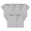 Gerber Baby Toddler 5-Pack Solid Short Sleeve T-Shirts Jersey 160 Gsm, Heather Grey, 2T