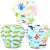 Wegreeco Baby & Toddler Snap One Size Adjustable Reusable Baby Swim Diaper (Diving, Ocean, Turtle, Large, 3 Pack)