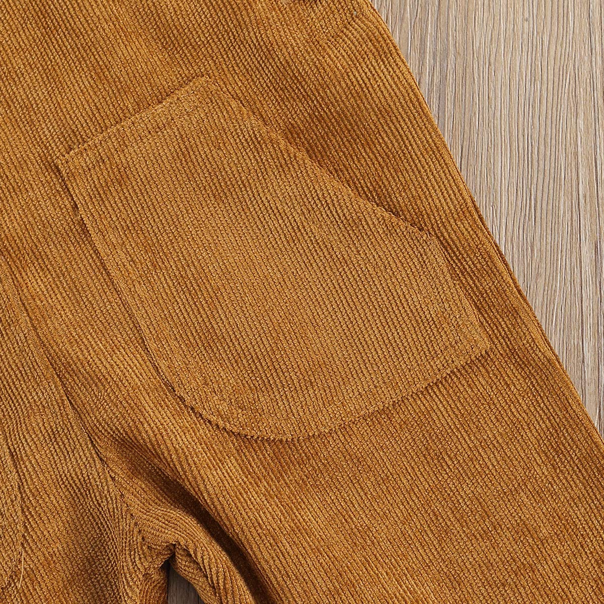 Yokjzjd Newborn Infant Baby Boy Girl Fall Winter Suspender Pants Overalls Corduroy Bib Pants Trousers With Pockets (Yellow, 12-1