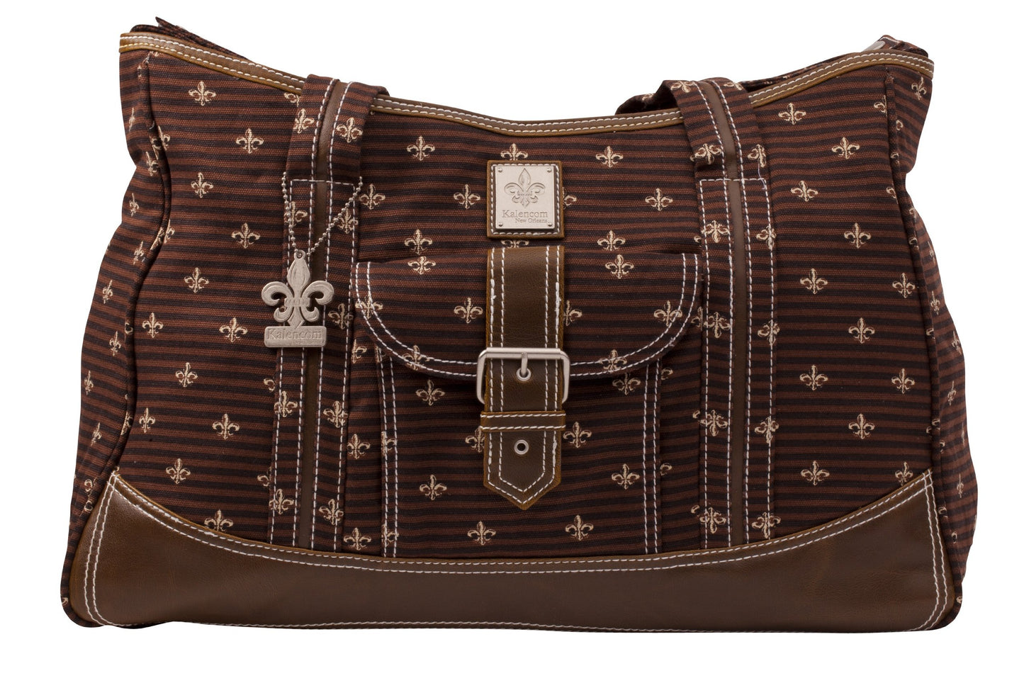 Kalencom Week-Ender Diaper Bag, Fleur De Lis Chocolate