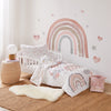Levtex Baby - Rainbow Dreams Toddler Bed Set - Pink, Grey, Taupe, Tan And Coral - Rainbow Theme - 5 Piece Set - Quilt, Fitted Sh