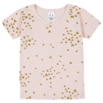 Gerberbaby Girlstoddler Snug Fit 4-Piece Pajama Setlove Pink12 Months