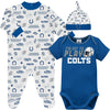Gerber Nfl Baby Boys' 3-Pack Bodysuit, Sleep 'N Play, & Cap Set, Indianapolis Colts, 3-6 Months