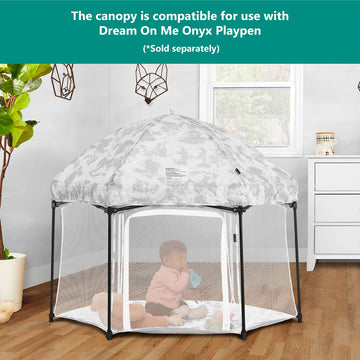 Dream On Me Onyx Playpen Canopy, Storm Grey