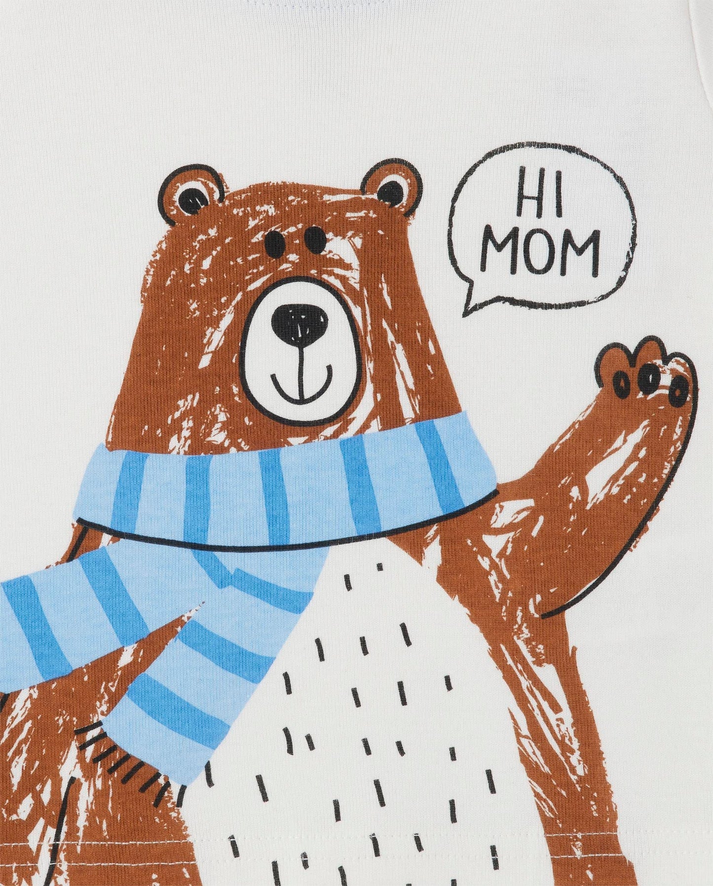 The Children'S Place Baby Toddler Girls Long Sleeve Top And Pants Snug Fit 100% Cotton 2 Piece Pajama Set, White Bear, 5T