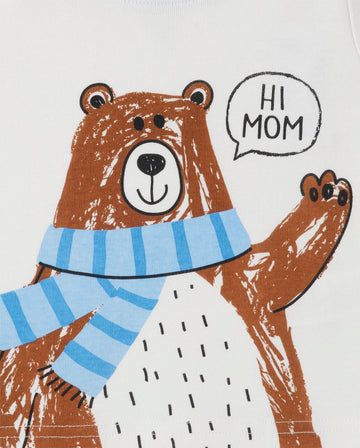 The Children'S Place Baby Toddler Girls Long Sleeve Top And Pants Snug Fit 100% Cotton 2 Piece Pajama Set, White Bear, 5T