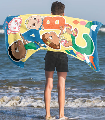 Jay Franco Cocomelon Bath Pool Beach Towel - Kids Super Soft & Absorbent 100% Cotton Towel With Jj, Cody And Nina, Measures 28 X