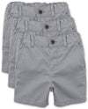 The Children'S Place Baby Boys And Toddler Stretch Chino Shorts, Fin Gray 3-Pack, 3T Us