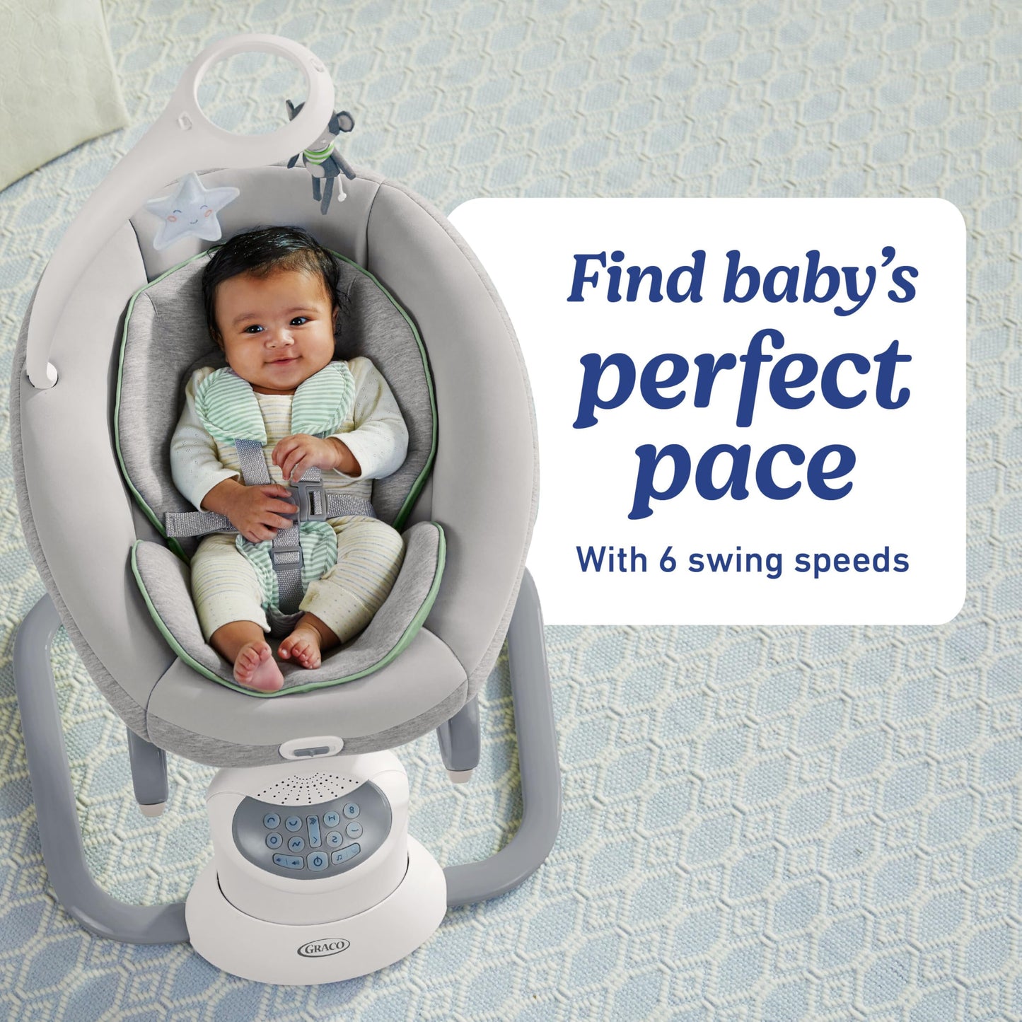 Graco Soothe My Way With Removable Rocker, Madden - Versatile Baby Swing & Portable Rocker