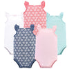 Hudson Baby Unisex Baby Cotton Sleeveless Bodysuits, Basic Dot Floral, 6-9 Months