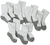 Jefferies Socks Baby Girls Jefferies Unisex Newborn Seamless Sport Half Cushion Crew 6 Pack Socks, White/Grey, 12-24 Months Us