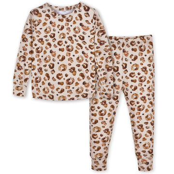 Gerber Unisex Baby Toddler Buttery Soft 2-Piece Snug Fit Pajamas With Viscose Made From Eucalyptus, Leopard, 5T