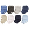 Hudson Baby Unisex Cotton Rich Newborn And Terry Socks, Blue Gray, 12-24 Months