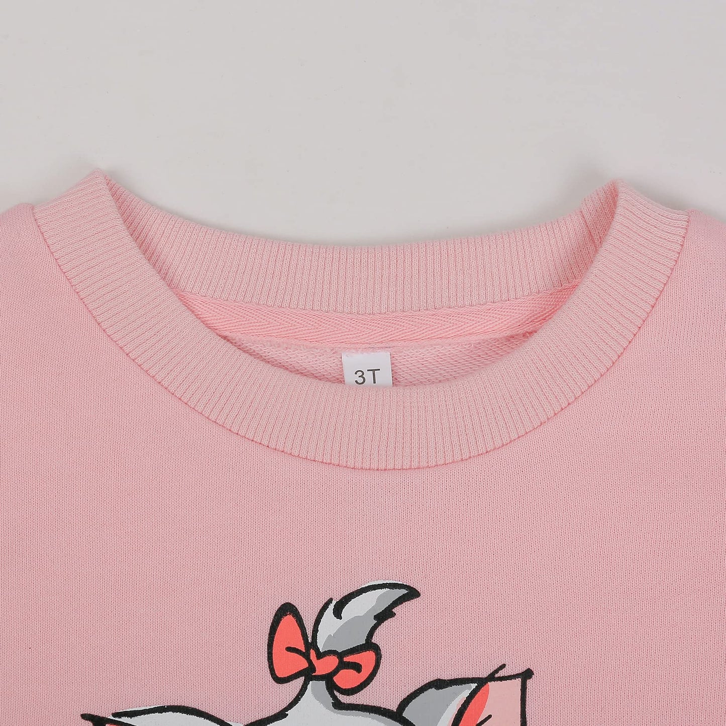 Retsugo Toddler Girls Clothes 2 Piece Girls Cat Outfit Kitten Sweater Crewneck Sweatshirts And Paw Print Cat Pants Leggings Pink