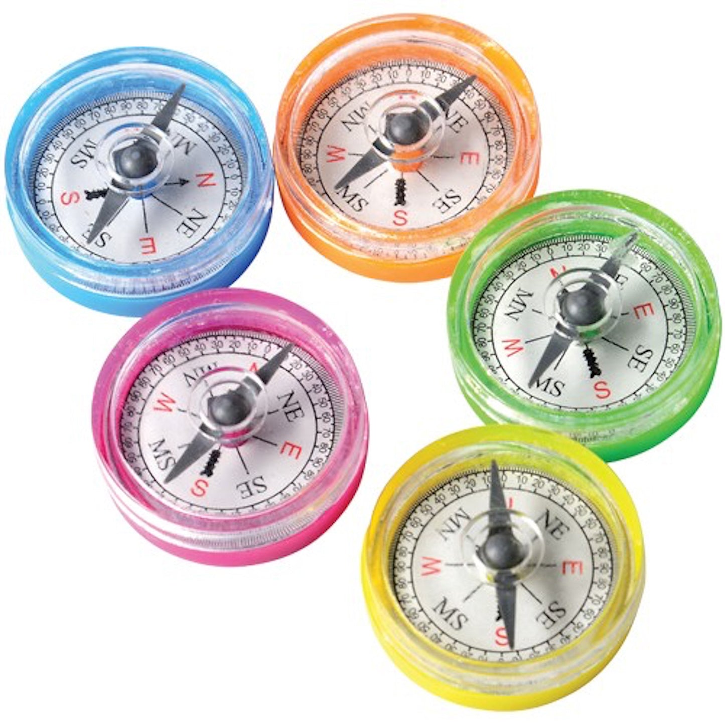 U.S. Toy Lot of 36 Assorted Color Mini Compass Toys