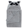 Natemia Premium Ultra Soft Hooded Baby Towel - Grey Raccoon Animal Design - Newborn To Toddler - Made In Turkey