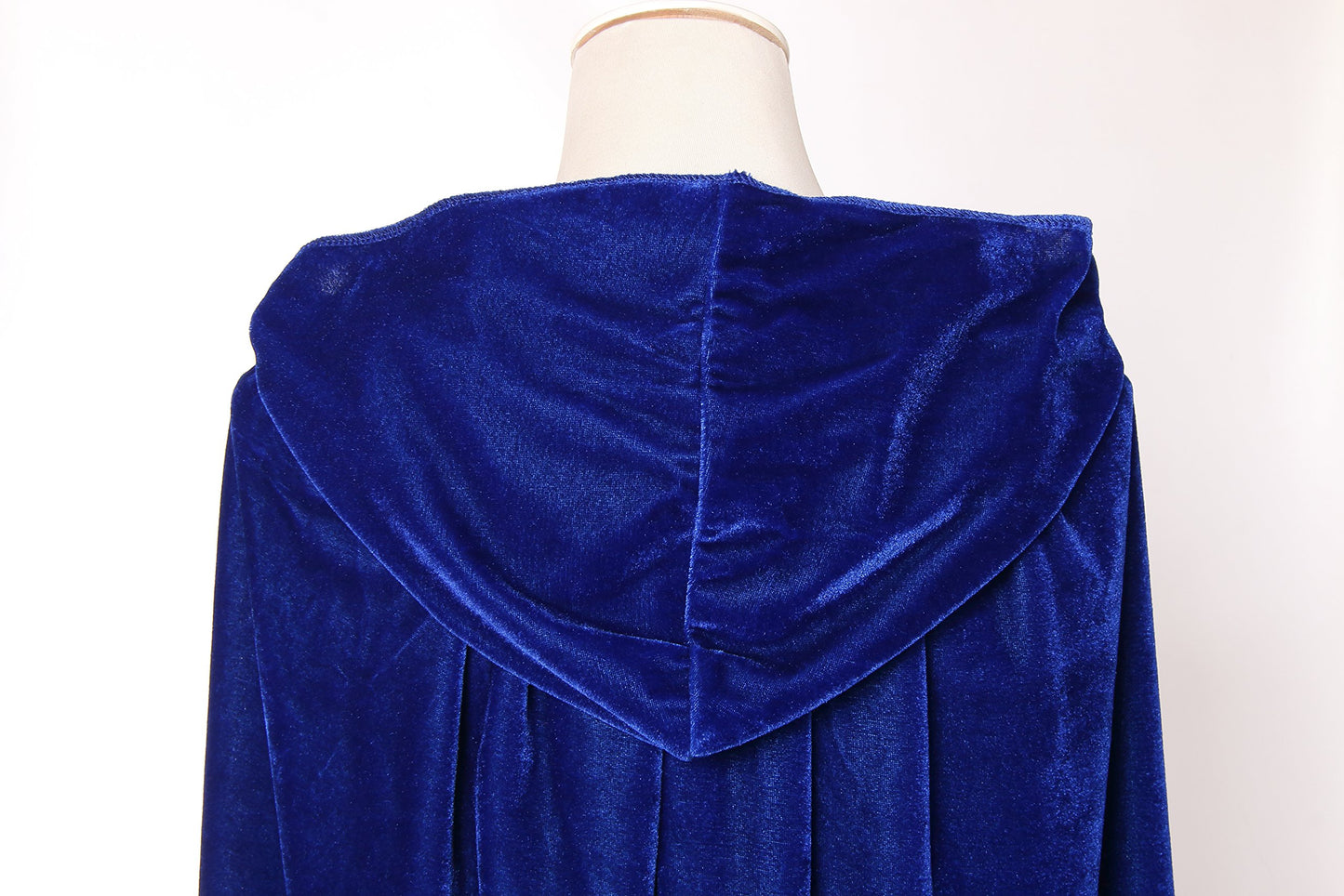 Diffly 39' Kids Velvet Hooded Cape Unisex Halloween Cloak For Devil Witch Wizard Halloween Christmas Cosplay (Blue)