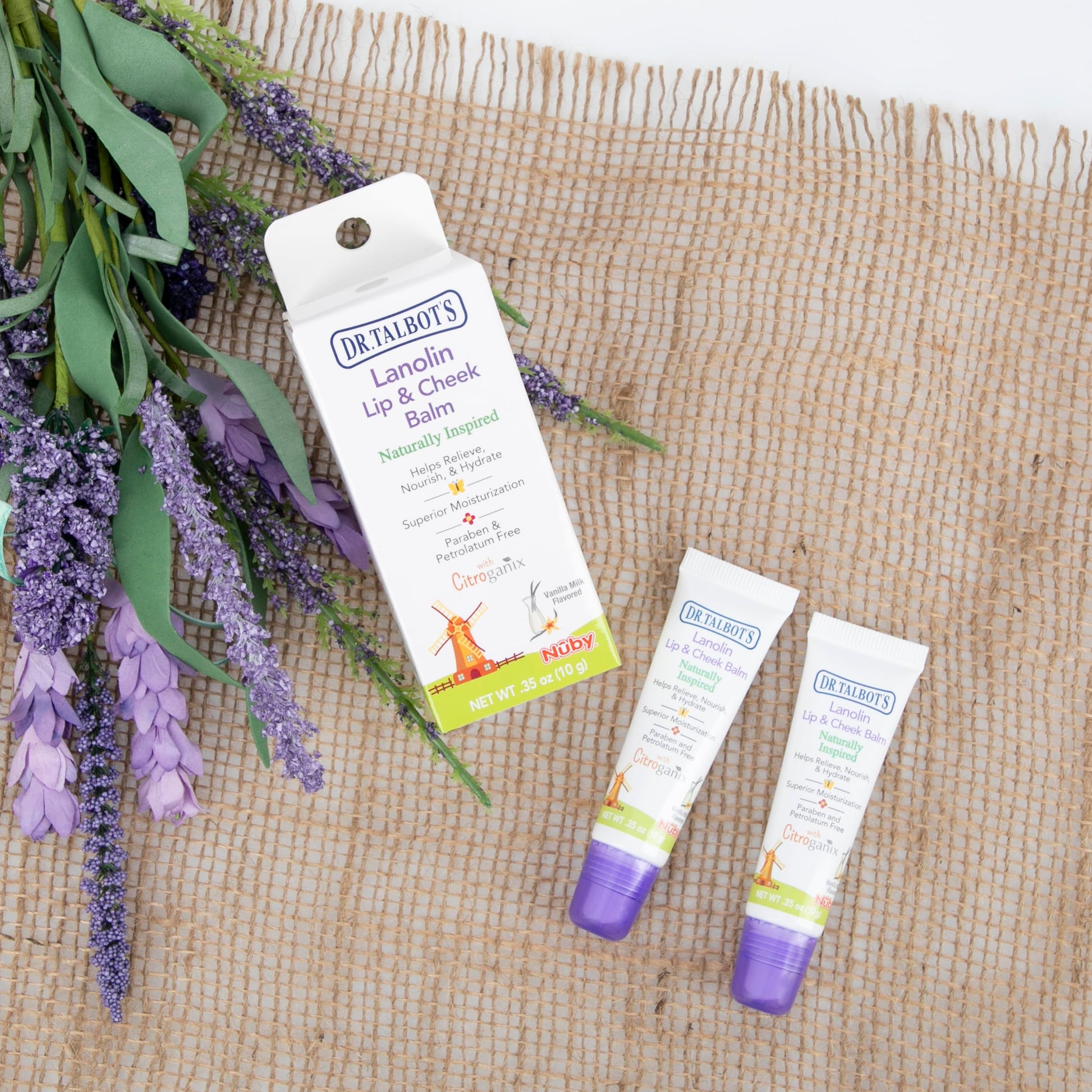 Dr. Talbot'S Lanolin Lip & Cheek Balm For Baby, Naturally Inspired With Citroganix,Vanilla Milk Flavor, 2 Pack, 0.35 Ounce