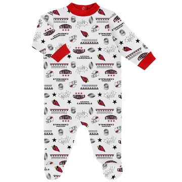 Gerber Nfl Arizona Cardinals 3 Pack Bodysuit Sleep N Play Footie Cap Registry Gift Set, Red/White Arizona Cardinals, 0-3M
