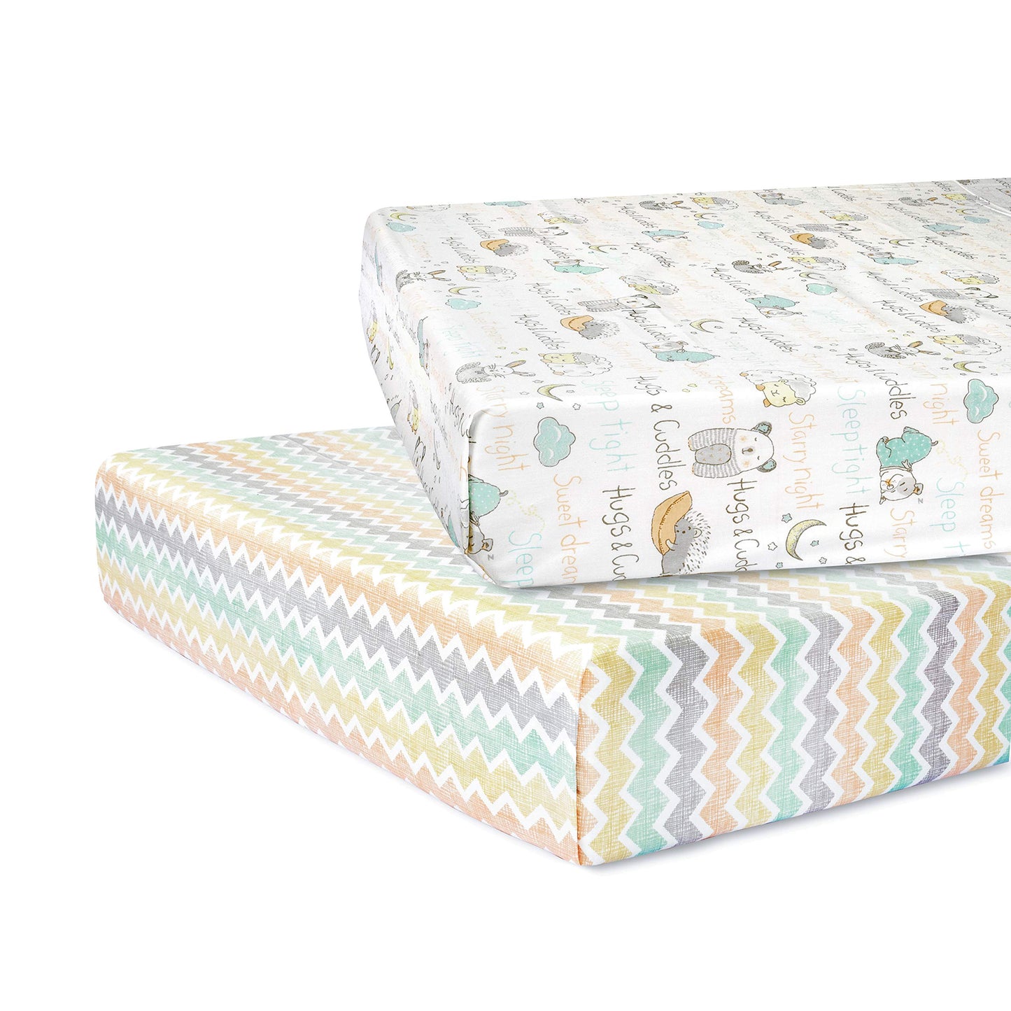 Abracadabra Cotton Cartoon Flat Sheet For Standard Cot And Crib, Super Soft, Breathable & Hypoallergenic, (165 Cm X 106 Cm, Set