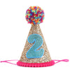 Baby'S Cone Hat - Colored Fur Balls Glitter Birthday Crown For 2Nd Birthday Party Decor, Baby Girls/Boys