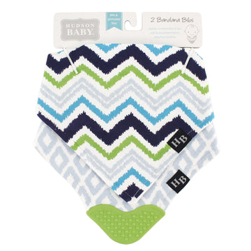Hudson Baby Unisex Baby Cotton Bandana Bibs, Chevron, One Size