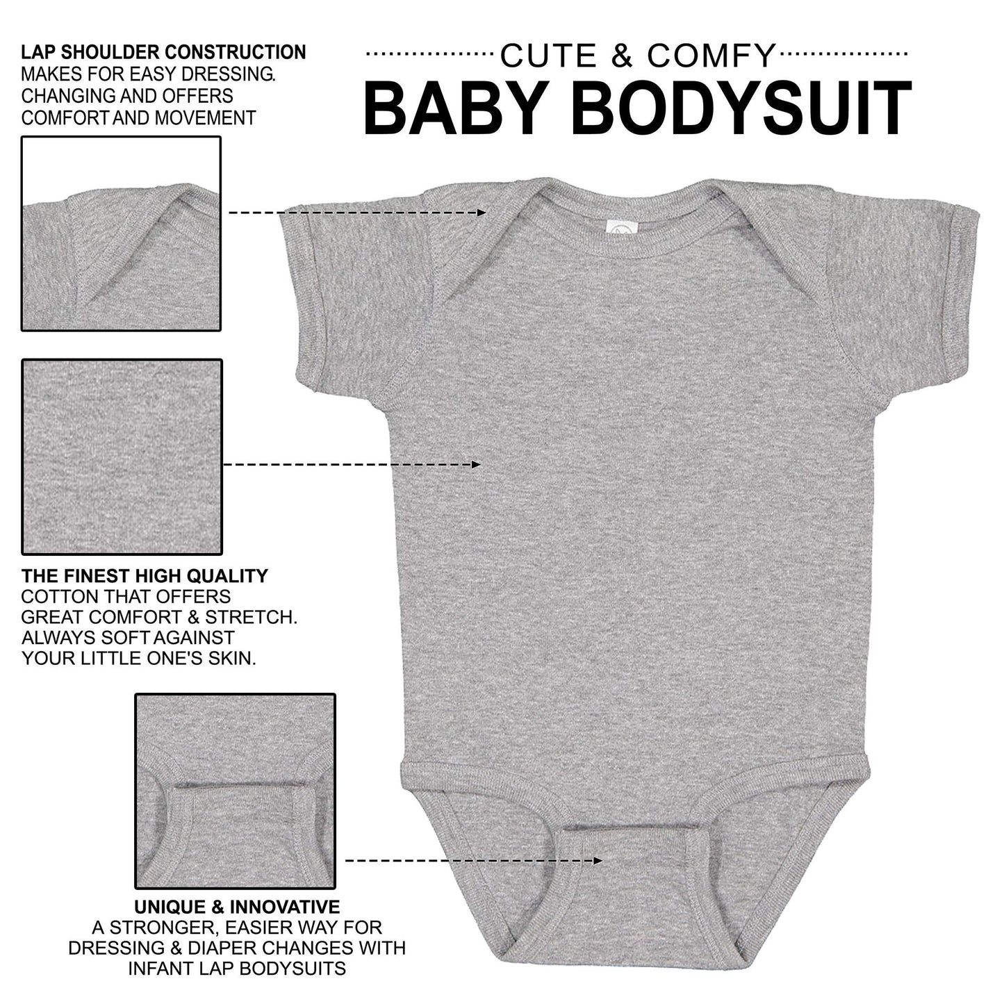 Iyd Clothing - The Future Is Female Baby Bodysuit, 6 Months, Heather Gray