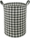 KUNRO Large Sized Storage Basket Waterproof Coating Organizer Bin Laundry Hamper for Nursery Clothes Toys (Black grid)