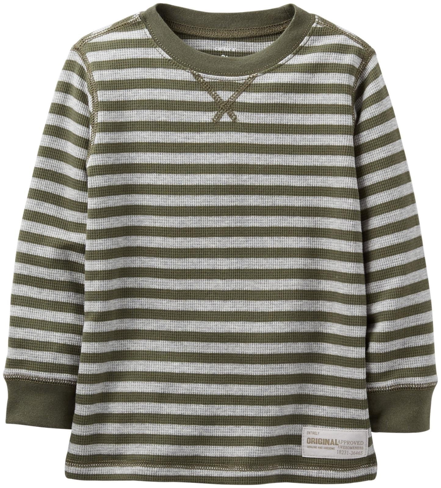 Carters Baby Boys Striped Thermal (Baby) - Green - 3 Months
