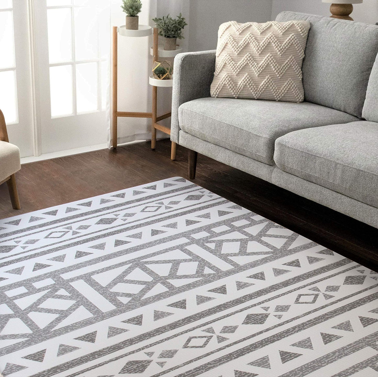 Cushmat Stylish Reversible Foam Play Mat (Large, Crystals - Blue Charcoal) - Soft, Waterproof, Durable Play Mat For Infants, Bab