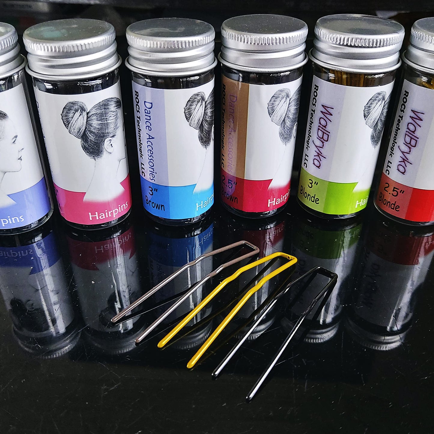 Hairpins For Bun Rocst Bobby Pins Clips For Ballet Woman Girl Hairdressing Salon (2 Inch, Brown12Pcs) (Blonde, 3 Inch (Pack Of 2