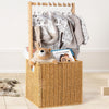Giftamaz Baby Shower Crate Closet, Large Hand-Woven Rattan Storage Crates With Handle, Baby Shower Gifts, Baby Welcome Box Nurse