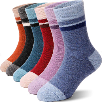 Antsang Kids Wool Hiking Socks Toddlers Boys Girls Warm Thick Thermal Crew Boot Heavy Cozy Snow Cabin Winter Gift Snowboarding S