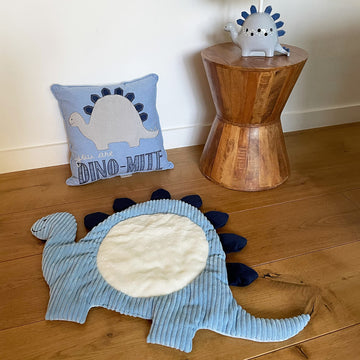 Levtex Baby - Kipton Playmat - Dinosaur - White, Blue And Navy - Nursery Accessories